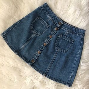 Brandy Meville button-up jean skirt
